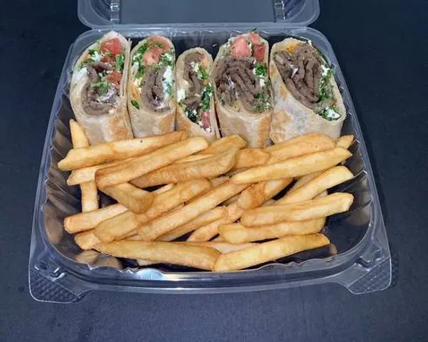 abu-omar-gyros-shawarma - Lamb Arabi with Fries  لام عـربي مقطع مع بطـاطس