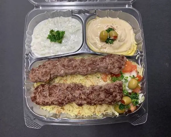 abu-omar-gyros-shawarma - Kabab Plate With Pita Bread  صـحن كبـاب