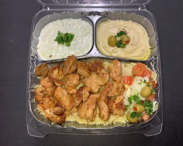 abu-omar-gyros-shawarma - Chicken Plate With Pita Bread  صـحن دجـاج