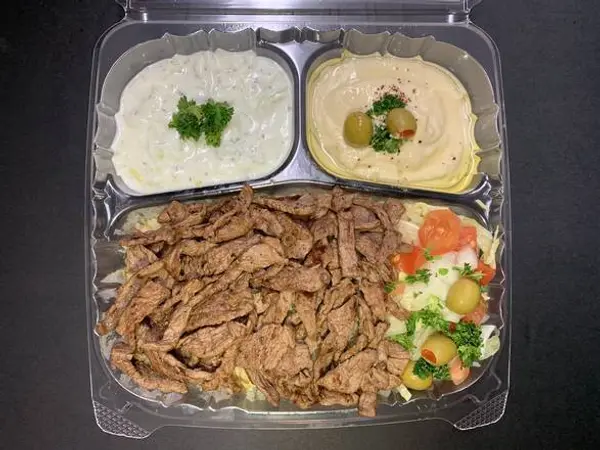 abu-omar-gyros-shawarma - Beef Plate With Pita Bread  صحـن بــيف