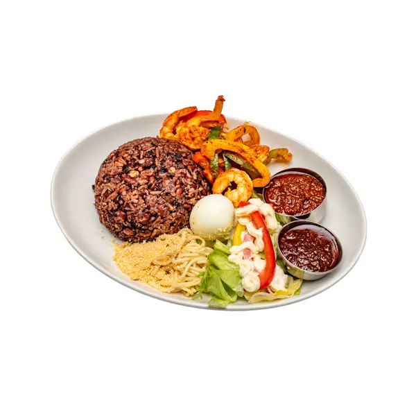 afripot-restaurant - Waakye with Shrimps (Large)