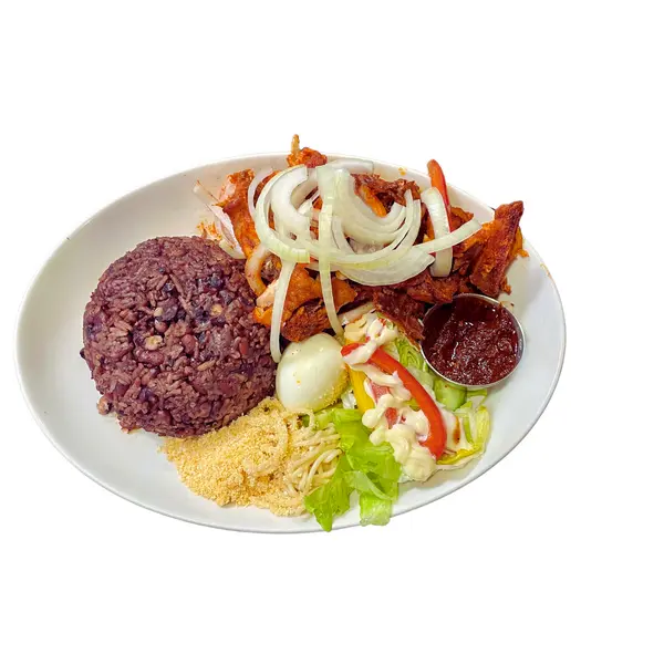 afripot-restaurant - Waakye with Hard Chick (Full)