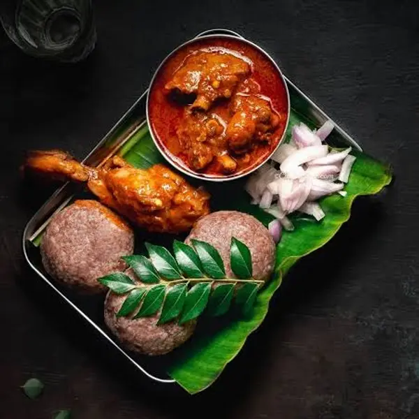 amaravathi-andhra-mess - Ragi Sangati Mudda kodikoora(Chicken)