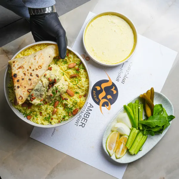 amber-restaurant - منسف أردني مع لحمة