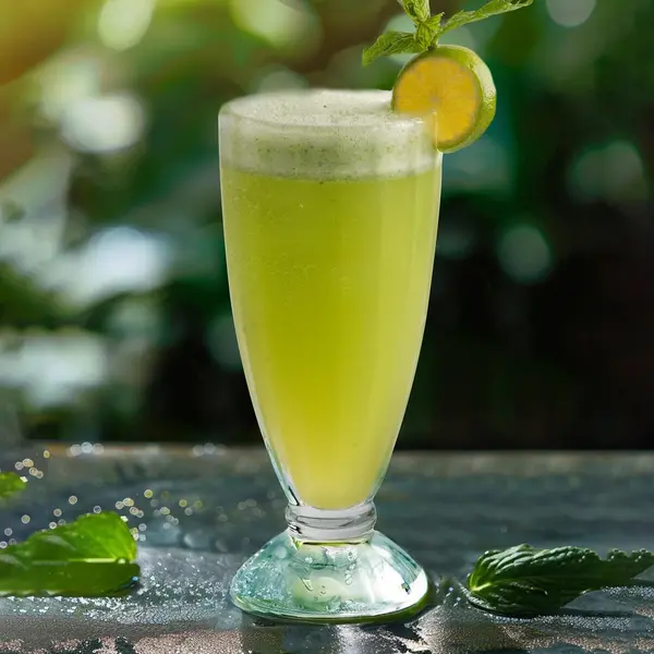 amber-restaurant - الليمون الطازج والنعناع ومع الثلج المجروش
