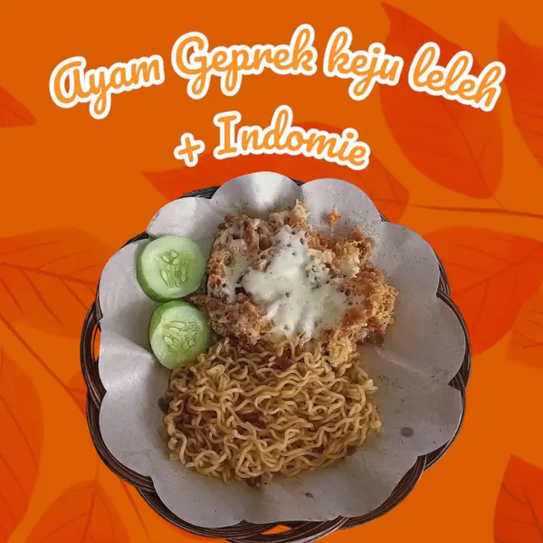 ayam-geprek-nom-nom - Indomie goreng ayam geprek keju leleh