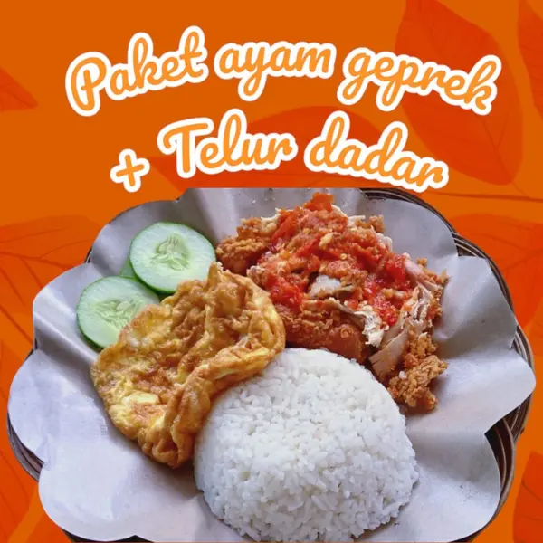 ayam-geprek-nom-nom - Paket ayam geprek + telur