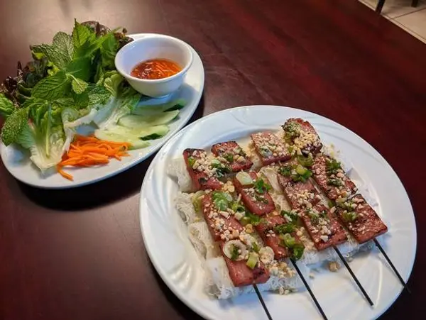 bac-lieu-restaurant - C2.  Woven Rice Noodle Sheet and Grilled Pork Meatball Skewers