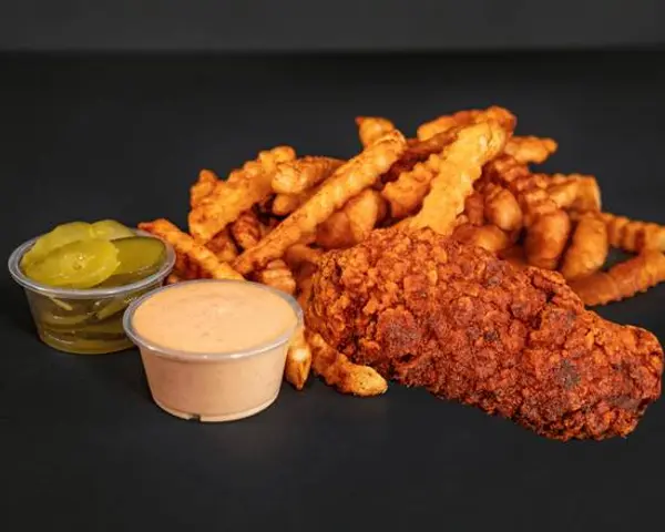 best-fckn-hot-chicken - COMBO #4 ONE CHICKEN TENDER + FRIES + SAUCE (1)