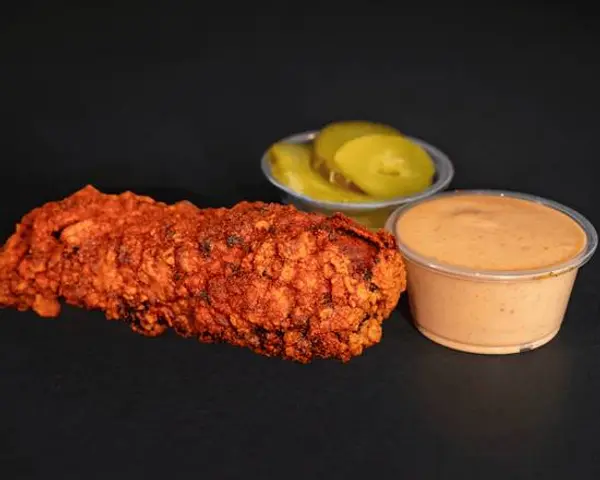 best-fckn-hot-chicken - SINGLE CHICKEN TENDER + PICKLES + SAUCE