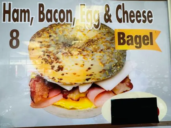 big-jims-donuts - 8 Ham, Bacon Egg & Cheese Bagel