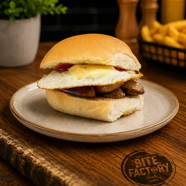 bite-factory - Sausage & Egg Bap