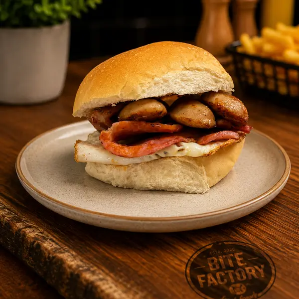 bite-factory - Bacon, Egg, Sausage Bap
