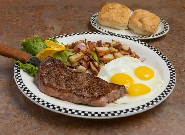 black-bear-diner - 10 oz New York Steak & Eggs