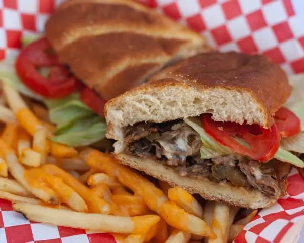 buns-on-the-run - Chicken Sub With Chessy Fries 