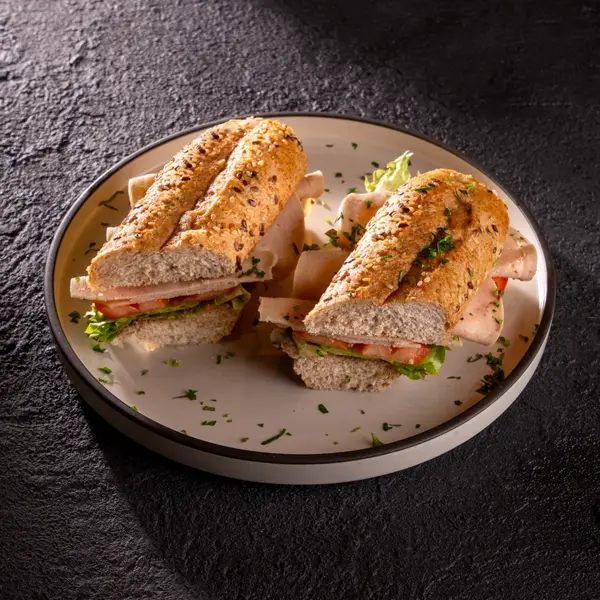 caf-cafe-sharjah - Turkey Ham Sandwich