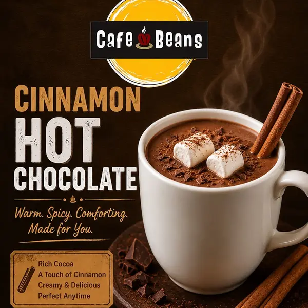 cafe-beans-coffee-shop - CINNAMON HOT CHOCOLATE