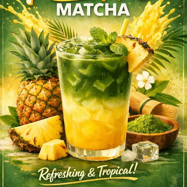 cafe-beans-coffee-shop - ICED PINEAPPLE MATCHA