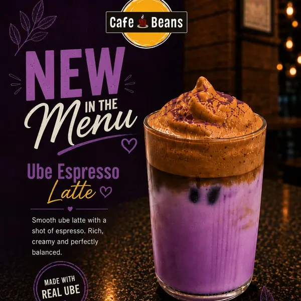 cafe-beans-coffee-shop - UBE ESPRESSO LATTE