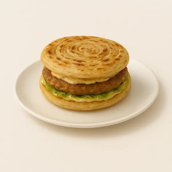 cafe-beans-coffee-shop - VEGGIE LOADED LACHHA PARANTHA BURGER