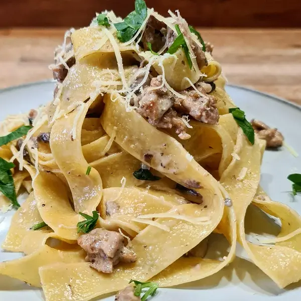 caffe-poliziano - Pappardelle alla Boscaiola (A,B,D,I)