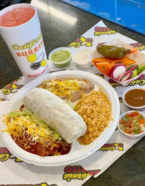 california-burrito - Combo 6: Beef Burrito & Enchilada