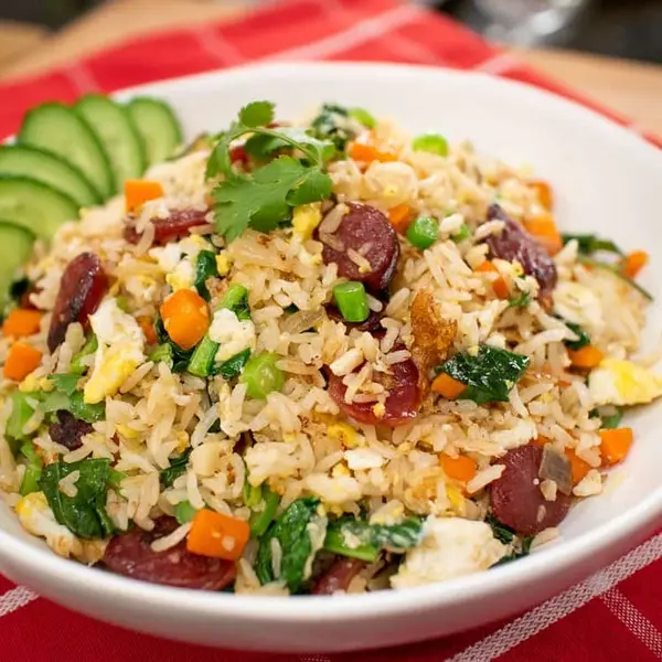 cc-koh-norea - Sausage fried rice បាយឆាសាច់ក្រក់