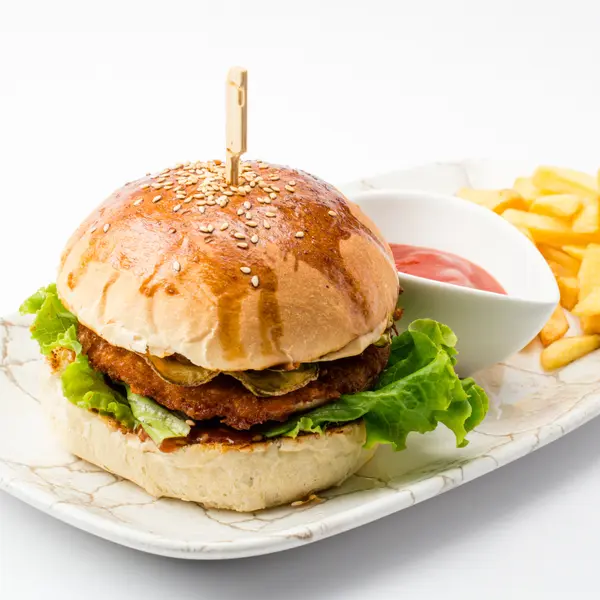 concept-food-cafe-bar - Chicken crispy burger