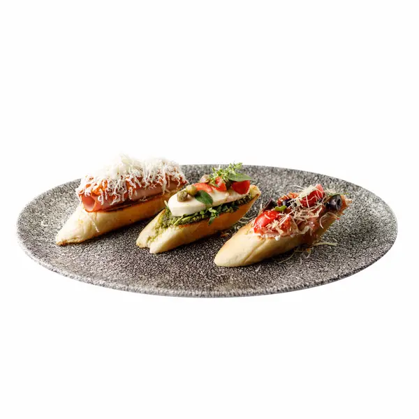 concept-food-cafe-bar - Bruschetta with prosciutto