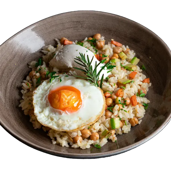 concept-food-cafe-bar - Rice with chickpeas (500 Calories)