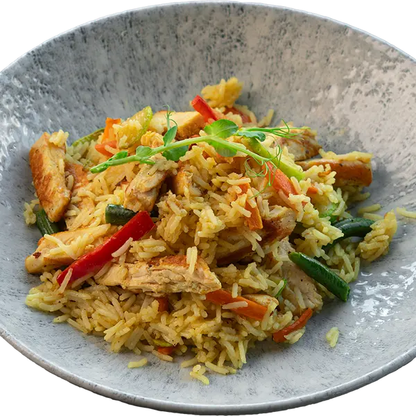 concept-food-cafe-bar - Chicken with rice (500 Calories)