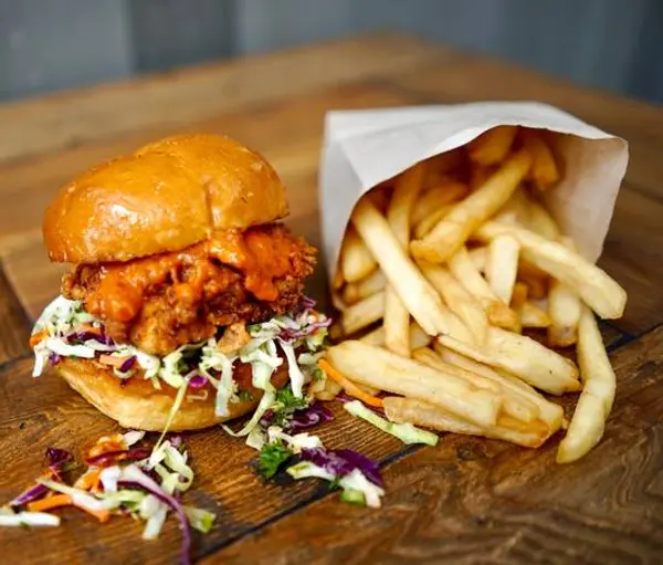 cracked-battered - Fried Chicken Sandwich