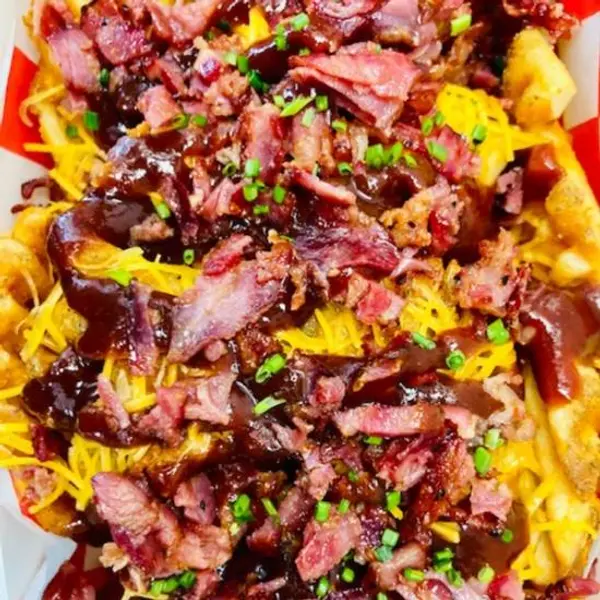 crinkles-waffle-fries - BBQ Bacon Loaded Fries