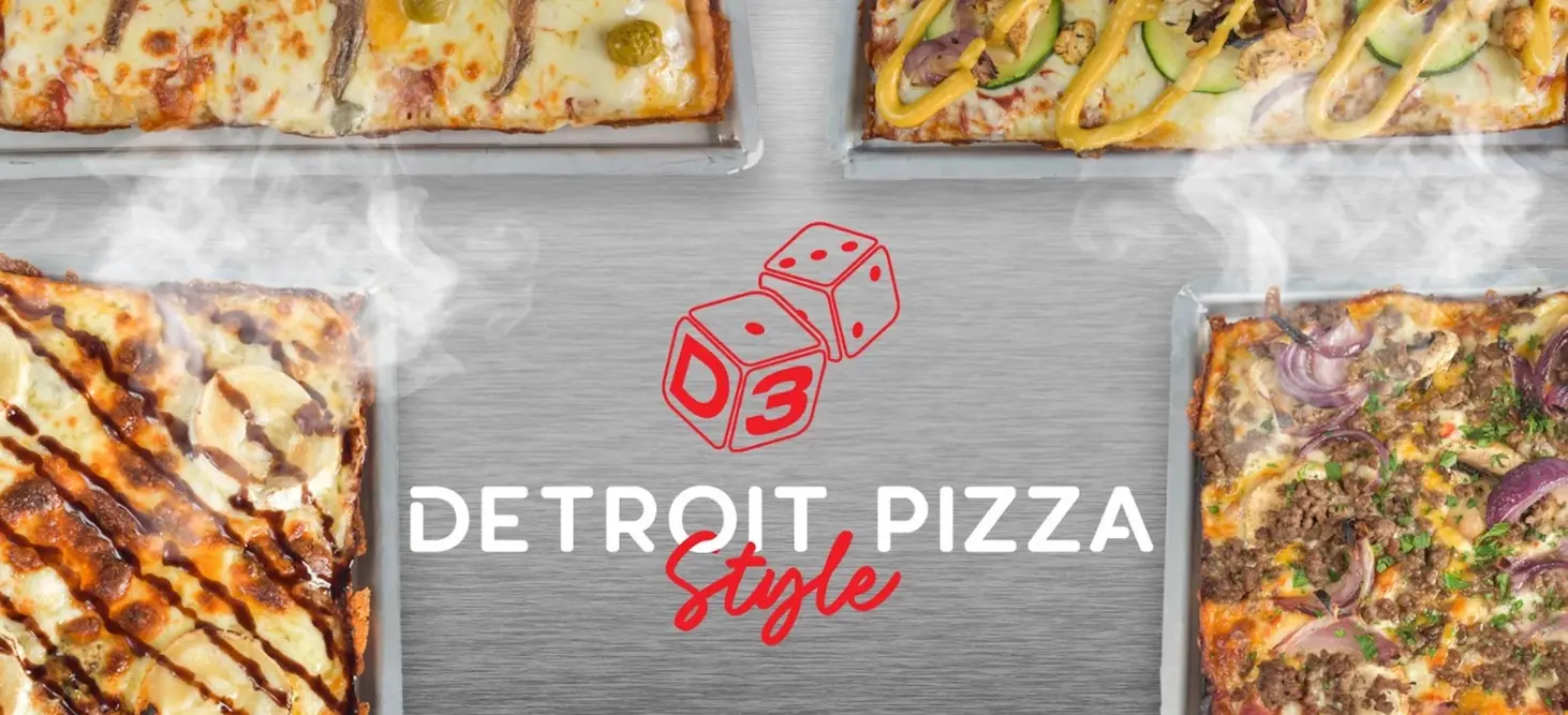 Menu image of Pizzas from detroit 🧀🍅🌶️🍄🍖🌿🫒. le menu de d3 detroit pizza style - ivry-sur-seine | restaurants à ivry-sur-seine