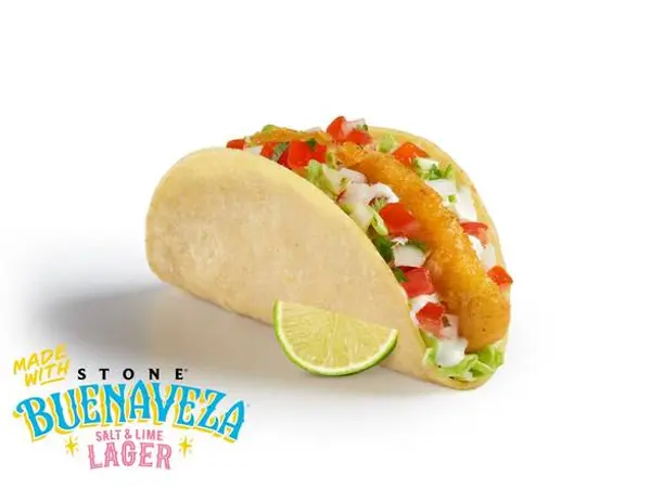 del-taco - Beer Battered Crispy Fish Taco made with Stone® Buenaveza Salt & Lime Lager