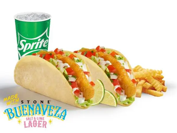 del-taco - Beer Battered Crispy Fish Taco made with Stone® Buenaveza Salt & Lime Lager Meal