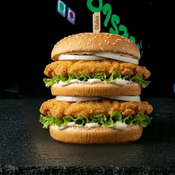 dishes-family-restaurant - Chicken Double Patty Burger