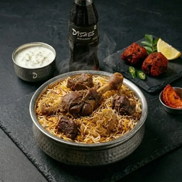 dishes-family-restaurant - Regular Mutton Biriyani Combo