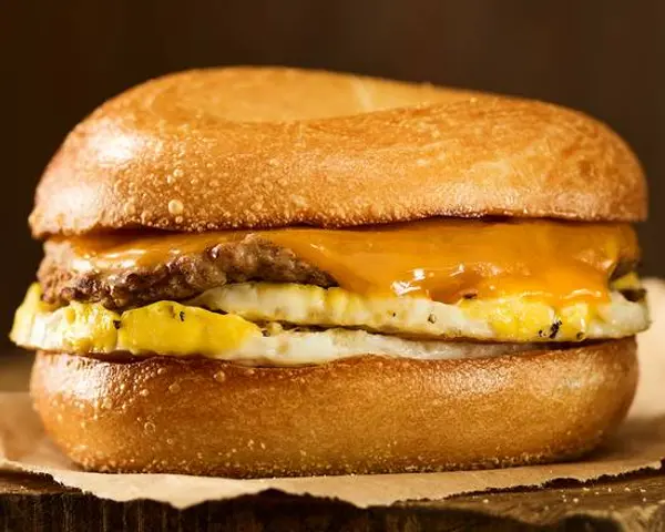 einstein-bros-bagels - Turkey-Sausage & Cheddar Egg Sandwich