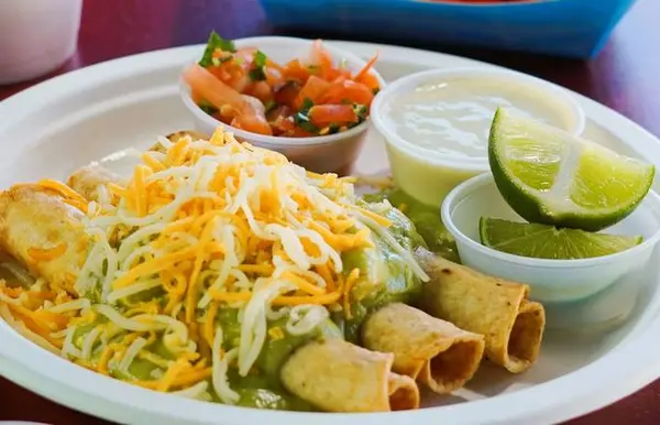 el-forastero-mexican-food - Three Rolled Taco with Guacamole and Cheese