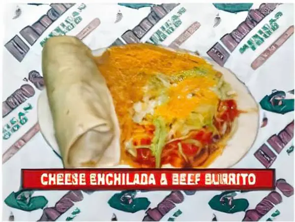 el-rancheros-mexican-food - Combo #6- Cheese Enchilada & Beef Burrito