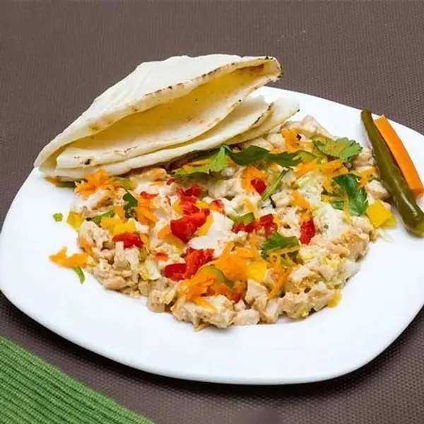 exit-caff - Chick. Cheese shawarma plate