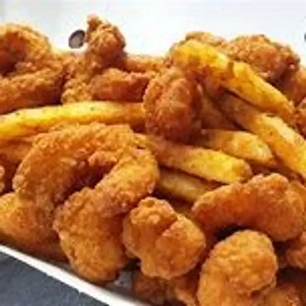 franklin-bowling-center - Popcorn Shrimp With Fries