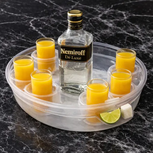 friends-prague - Vodka De Luxe bottle with juice