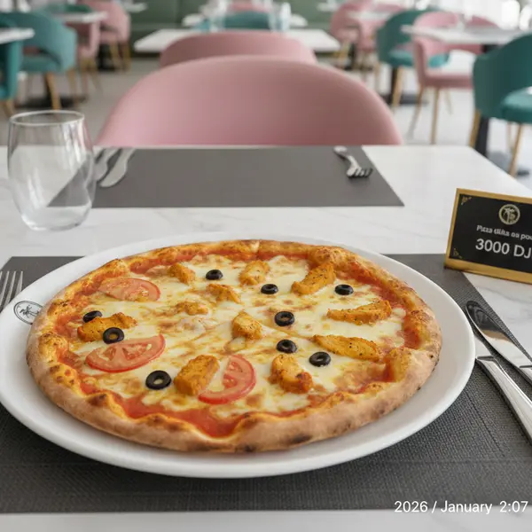 gadileh-resort-hotel-tadjurah - Pizza au poulet