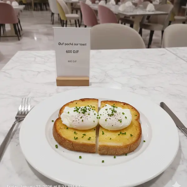 gadileh-resort-hotel-tadjurah - Œuf poché sur toast