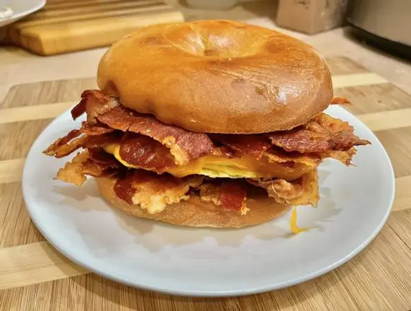 glaze-donuts-bagel-sandwiches - Bagel with Egg, Cheese and Bacon