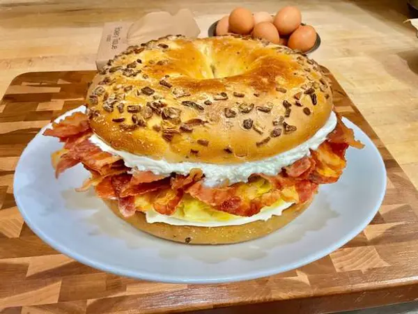 glaze-donuts-bagel-sandwiches - Bagel with Cream Cheese, Egg, & Bacon or Turkey or Ham or No Meat