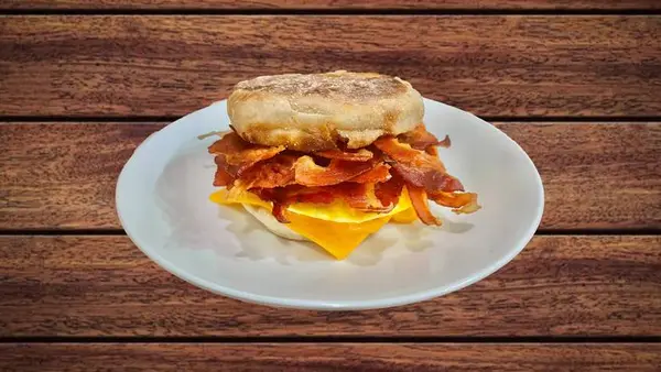 glaze-donuts-bagel-sandwiches - English Muffin with Egg, Cheese, and Bacon