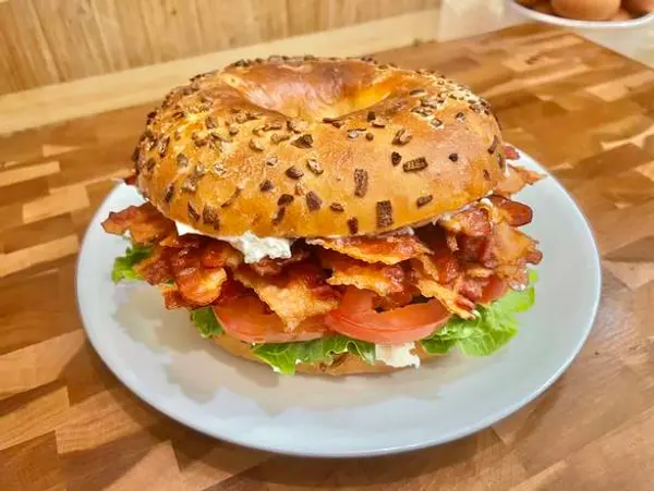 glaze-donuts-bagel-sandwiches - Bagel with Cream Cheese, Bacon, Lettuce and Tomato (CCBLT)